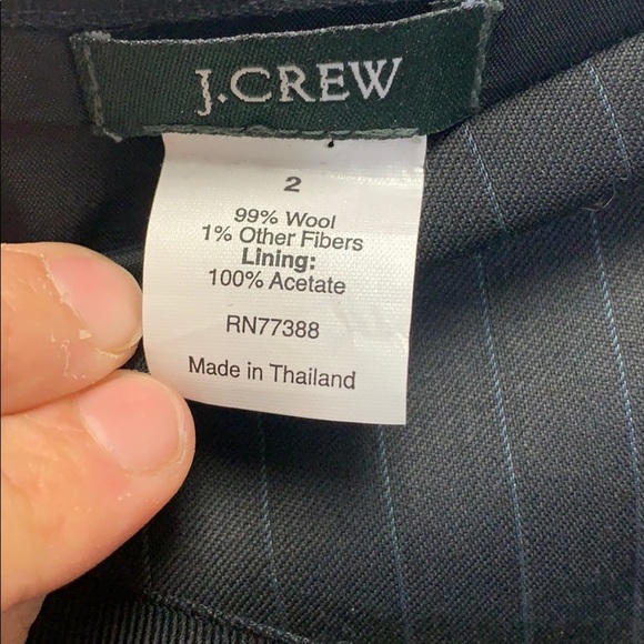 J.Crew wool pinstripe black skirt with tie - Picture 4 of 4